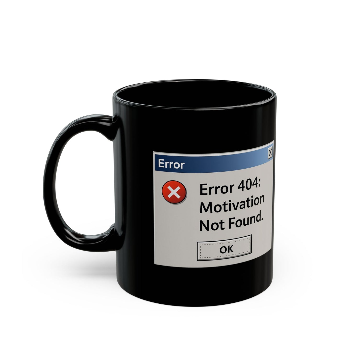 404 Error Mug - Funny Black Coffee Cup - Perfect for Tech Lovers & Gift Giving