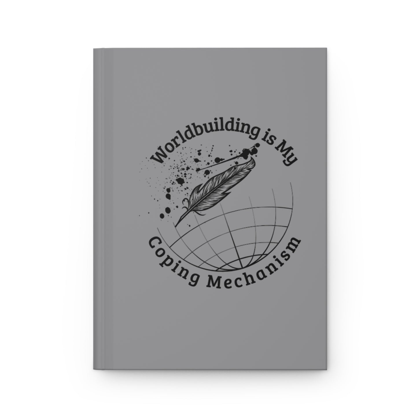 "Worldbuilding" Hardcover Journal - Grey