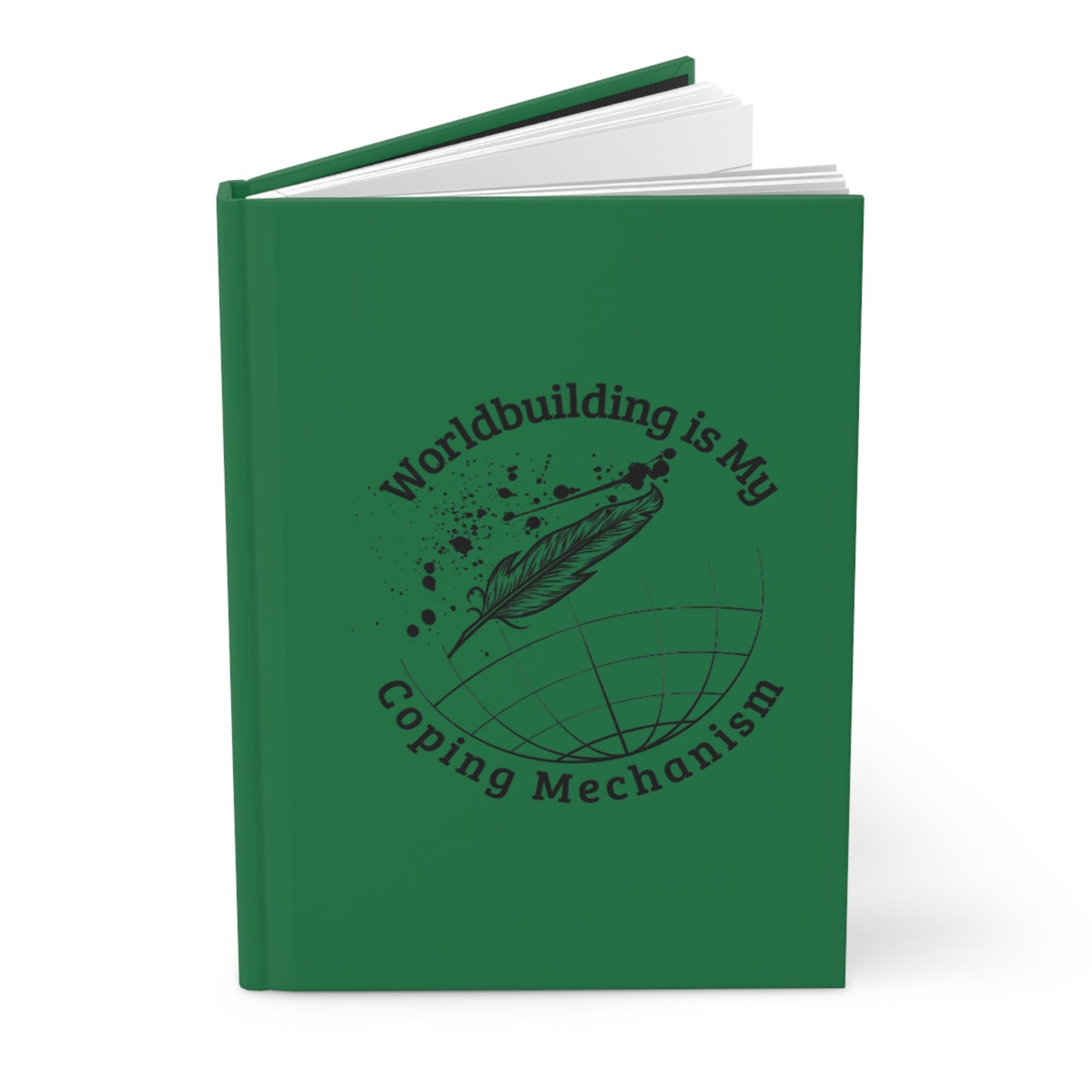 "Worldbuilding" Hardcover Journal - Green