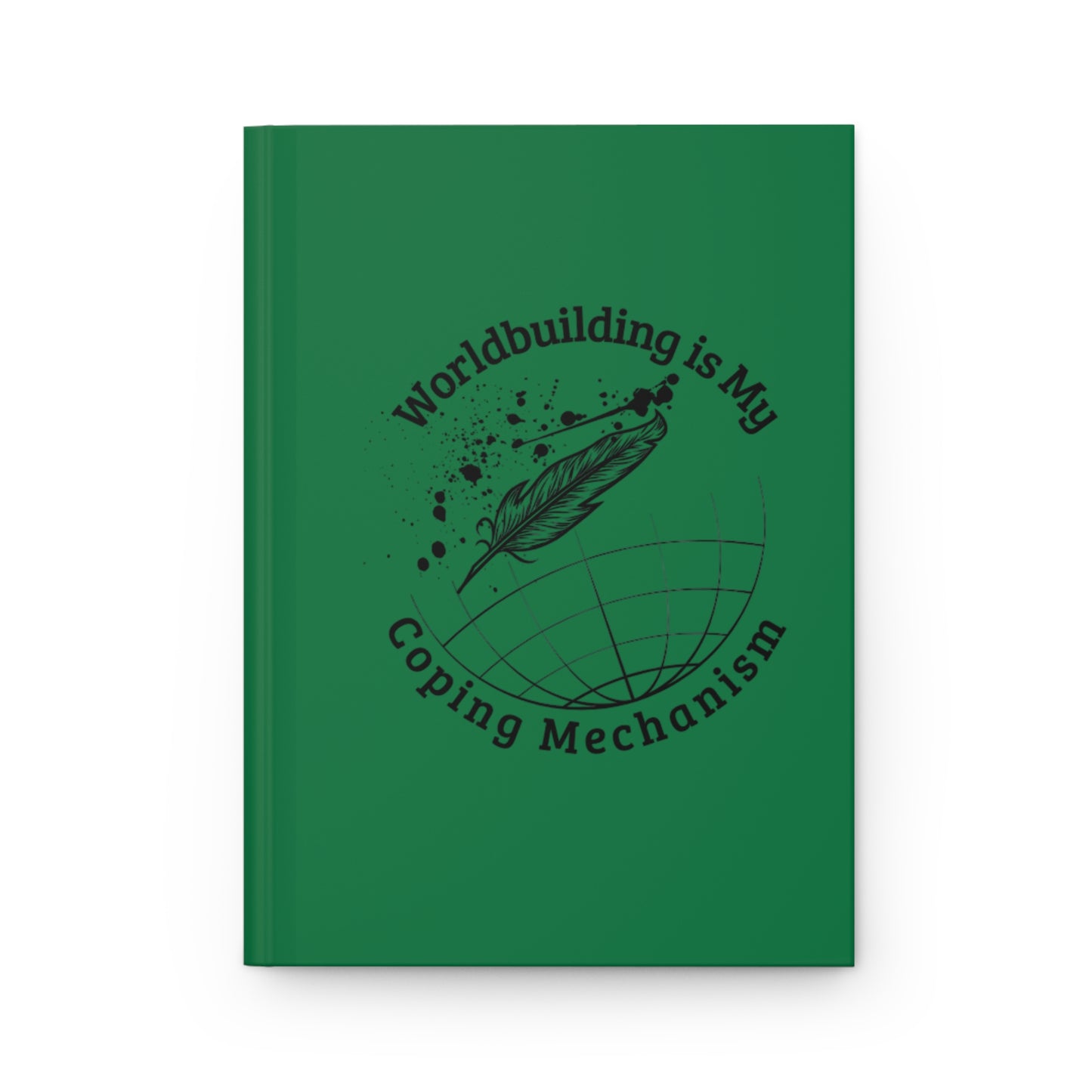 "Worldbuilding" Hardcover Journal - Green