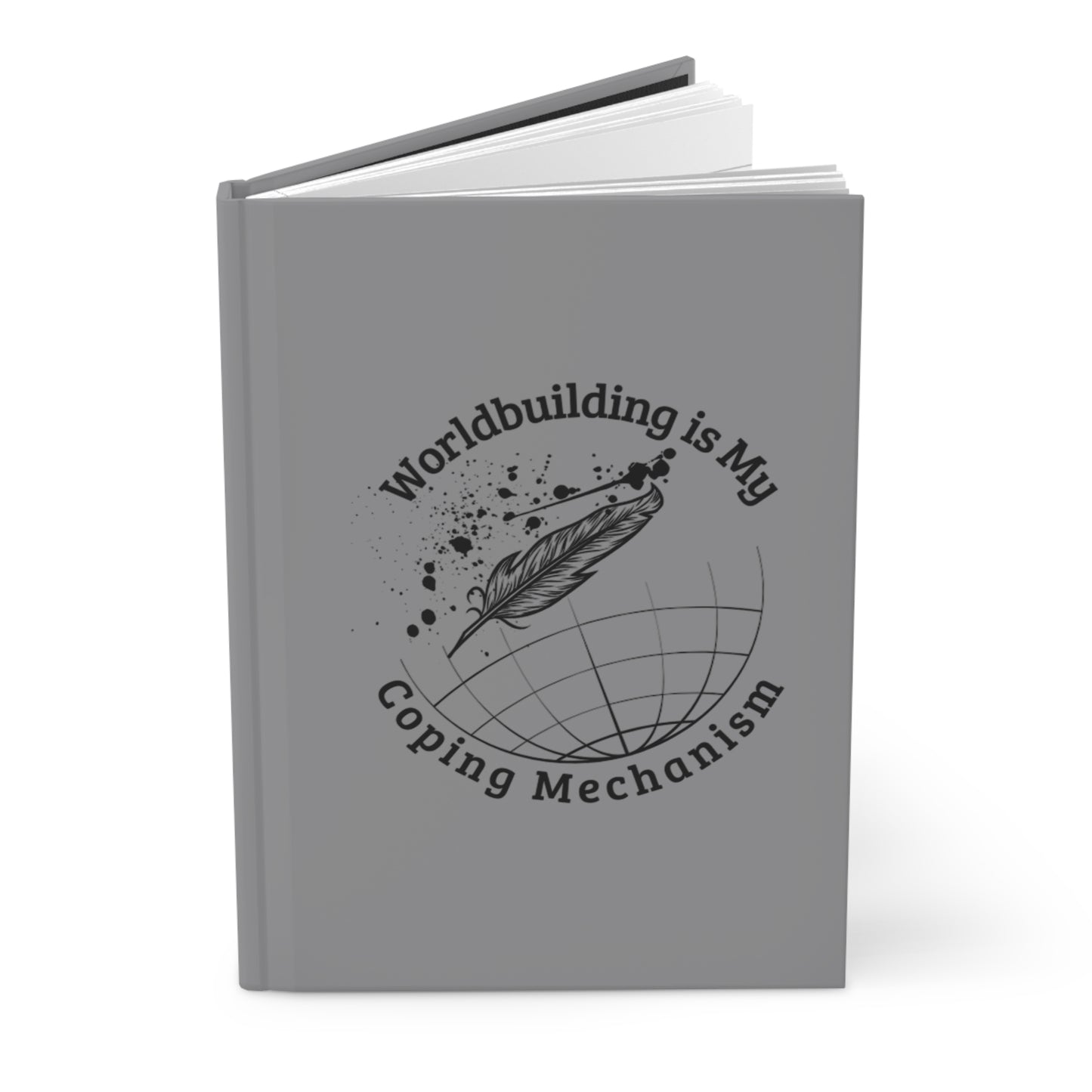 "Worldbuilding" Hardcover Journal - Grey