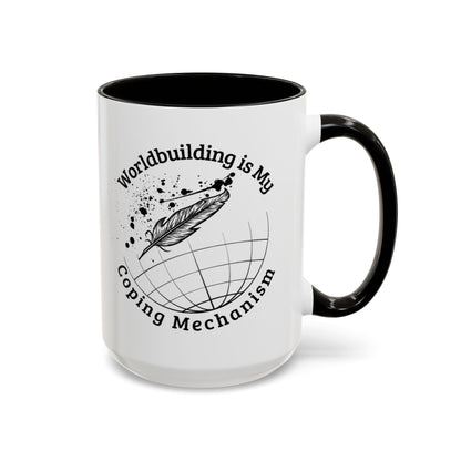Worldbuilding is My Coping Mechanism Mug | Colorful 11oz & 15oz Coffee Cup for Writers | Perfect Gift for Creatives