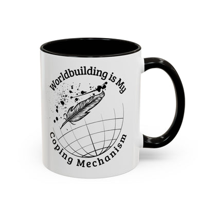 Worldbuilding is My Coping Mechanism Mug | Colorful 11oz & 15oz Coffee Cup for Writers | Perfect Gift for Creatives