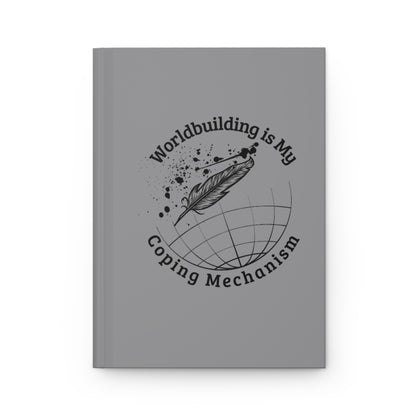"Worldbuilding" Hardcover Journal - Grey