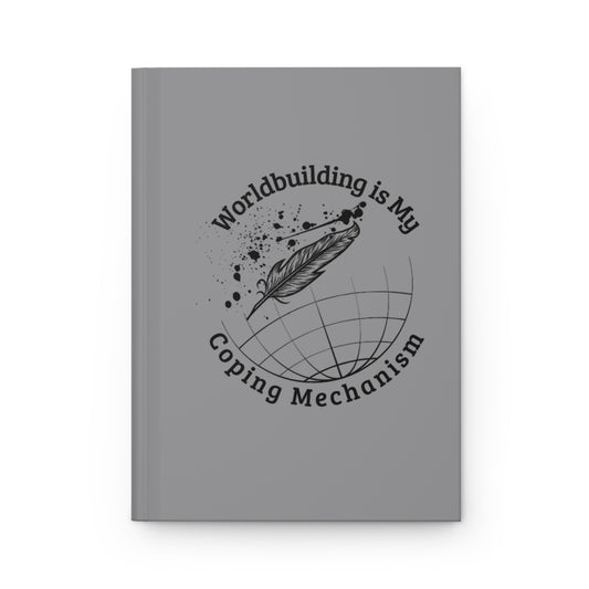 "Worldbuilding" Hardcover Journal - Grey