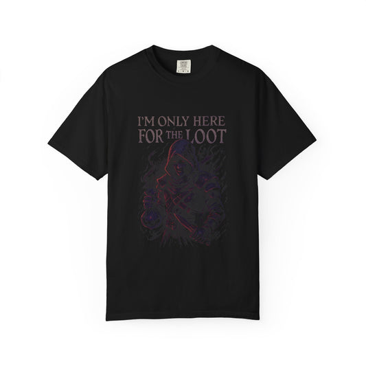 Gamer T-Shirt with 'Here for the Loot' Design