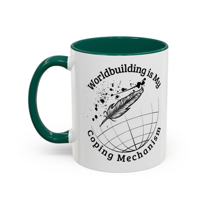 Worldbuilding is My Coping Mechanism Mug | Colorful 11oz & 15oz Coffee Cup for Writers | Perfect Gift for Creatives