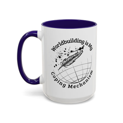 Worldbuilding is My Coping Mechanism Mug | Colorful 11oz & 15oz Coffee Cup for Writers | Perfect Gift for Creatives