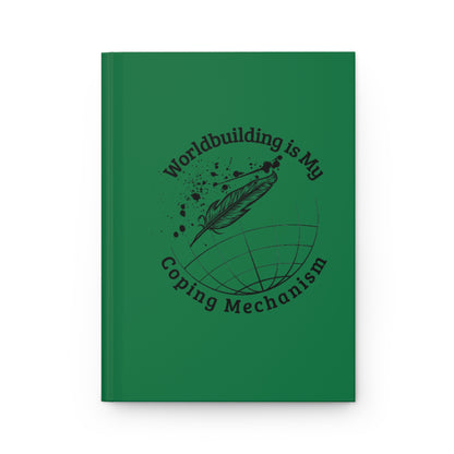"Worldbuilding" Hardcover Journal - Green