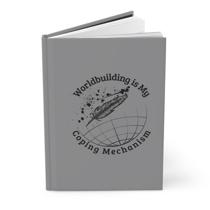 "Worldbuilding" Hardcover Journal - Grey