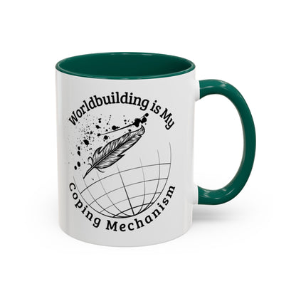 Worldbuilding is My Coping Mechanism Mug | Colorful 11oz & 15oz Coffee Cup for Writers | Perfect Gift for Creatives