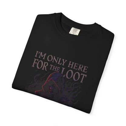 Gamer T-Shirt with 'Here for the Loot' Design