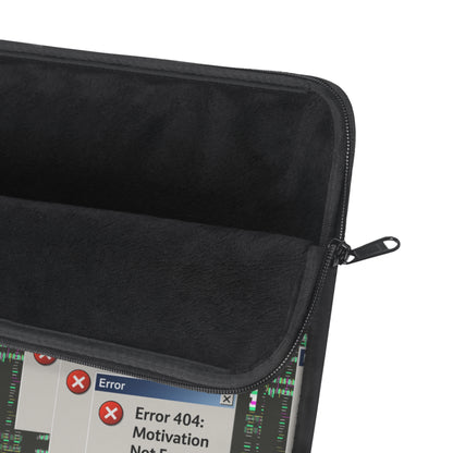 Funny Laptop Sleeve - 'Error 404: Motivation Not Found'
