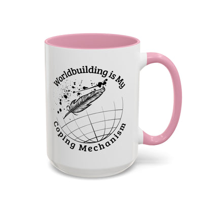 Worldbuilding is My Coping Mechanism Mug | Colorful 11oz & 15oz Coffee Cup for Writers | Perfect Gift for Creatives