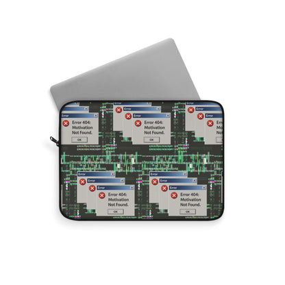 Funny Laptop Sleeve - 'Error 404: Motivation Not Found'