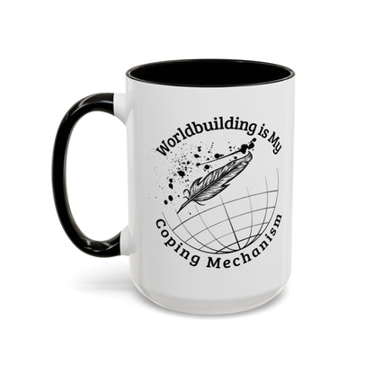 Worldbuilding is My Coping Mechanism Mug | Colorful 11oz & 15oz Coffee Cup for Writers | Perfect Gift for Creatives
