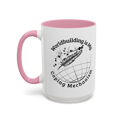Worldbuilding is My Coping Mechanism Mug | Colorful 11oz & 15oz Coffee Cup for Writers | Perfect Gift for Creatives