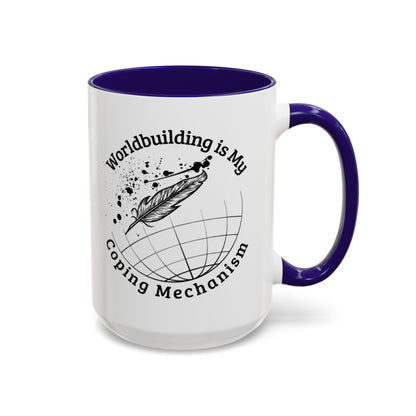 Worldbuilding is My Coping Mechanism Mug | Colorful 11oz & 15oz Coffee Cup for Writers | Perfect Gift for Creatives